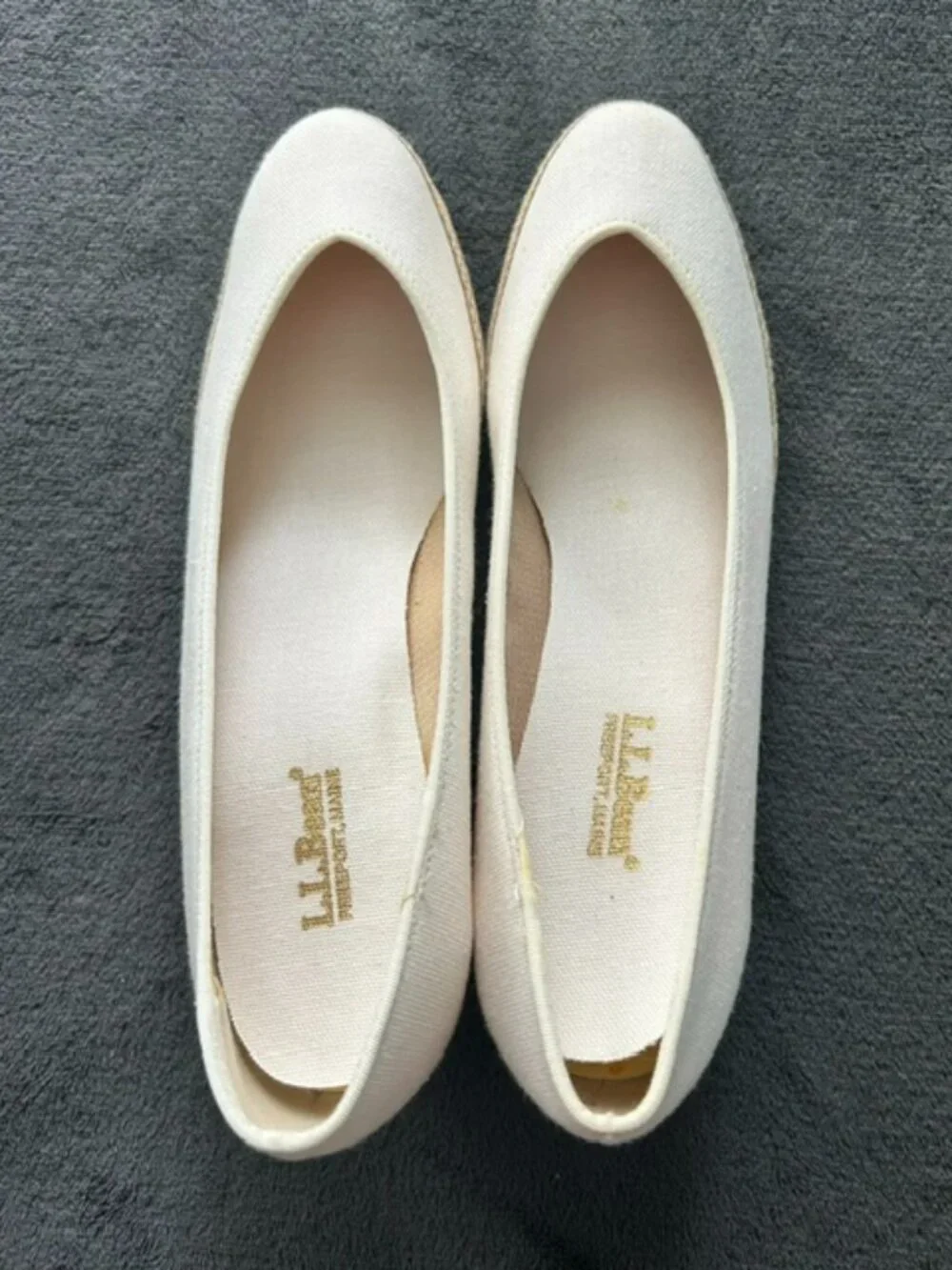 L.L.Bean Women's Ivory Espadrille Wedges, Size 7.5M